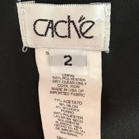 Cache Black Ruched V Neck Short Sleeve Dress Size 2 - Picture 6 of 6